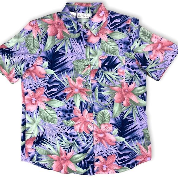 Kathy Che Floral Blouse Vintage 90s Y2K - Picture 7 of 9